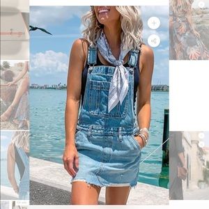 NWT Denim overalls skirt